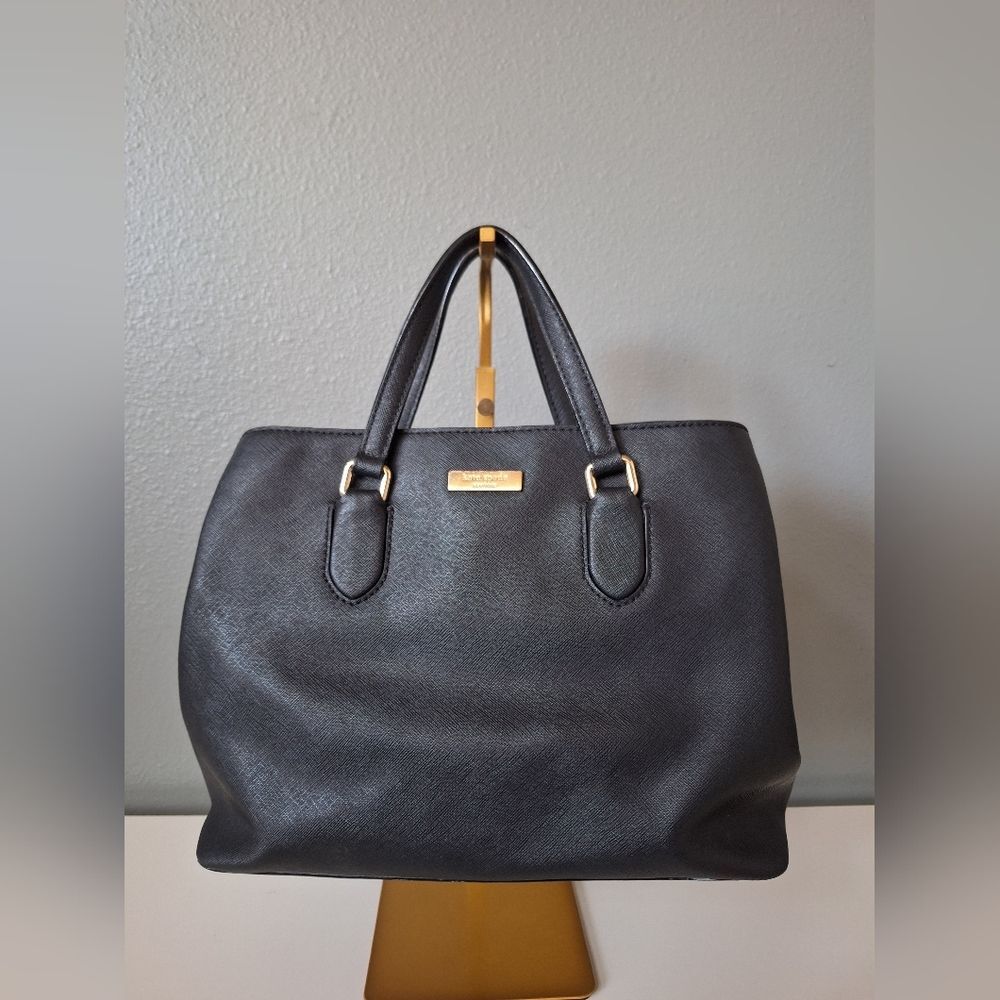 Kate Spade Black Laurel Way Evangelie Saffiano Leather Handbag